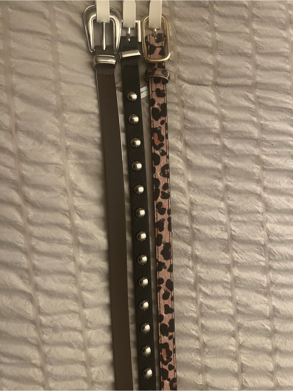 No Boundaries Black, Leopard and Brown Studded Belt Set